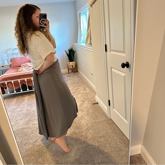 Peace Love World Gray Asymmetrical Maxi Skirt 1X - Picture 2 of 12